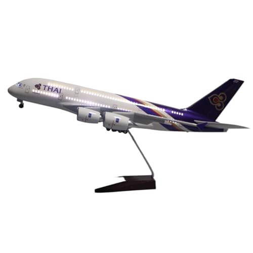 RYUEXING for 46 cm Großes Thai Airways 380-Flugzeugmodell Mit Rädern Und Lichtern. Thai Airways Airbus 380 Simulations-Passagierflugzeug-Modellsammlung, Ornamente von RYUEXING