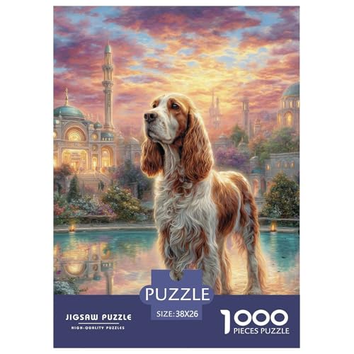 Afghan Hound 1000-teiliges Pet Puzzle Familien Erwachsenenpuzzle Mit Wimmelbild Unmöglich Puzzles 38x26cm/1000pcs von RYVABXYAK