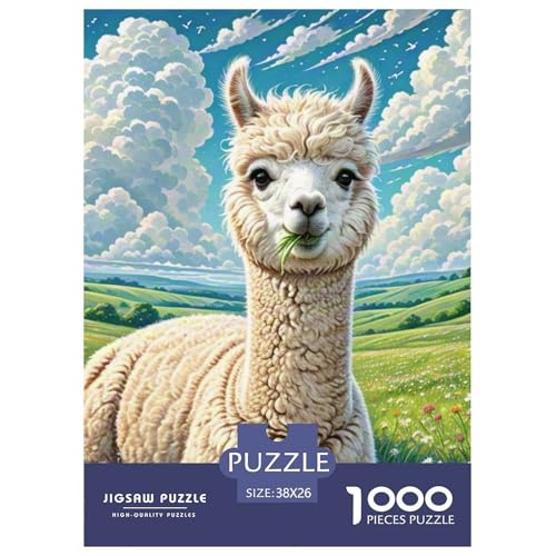 Alpaca 1000-teiliges Pet Puzzle Familien Geschicklichkeitsspiel Unmöglich Puzzles 38x26cm/1000pcs von RYVABXYAK