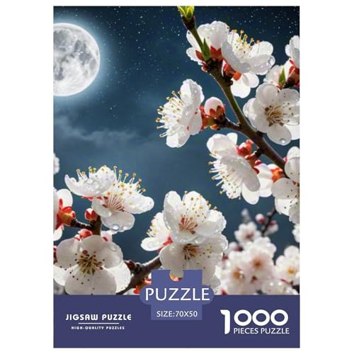 Apricot Blossom 1000-teiliges Flower Puzzle Für Erwachsene Und Kinder Geschicklichkeitsspiel Anspruchsvolles Puzzle 70x50cm/1000pcs von RYVABXYAK