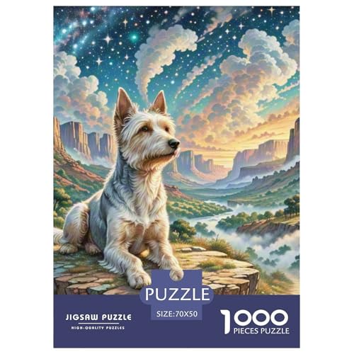 Australian Silky Terrier 1000-teiliges Pet Puzzle Familien Geschicklichkeitsspiel Puzzlespiel Themen-Puzzle Mit 70x50cm/1000pcs von RYVABXYAK