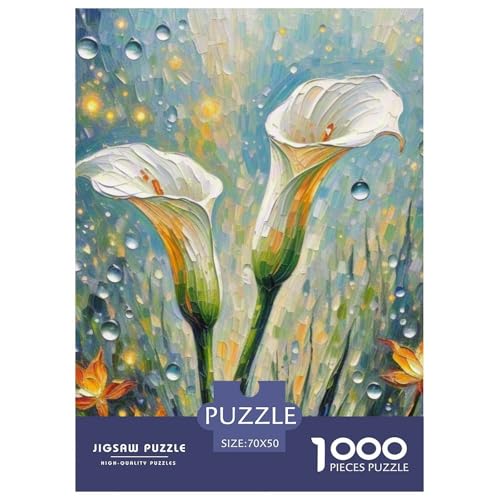 Calla Lily 1000-teiliges Flower Puzzle Für Erwachsene Und Kinder Erwachsenenpuzzle Mit Wimmelbild Unmöglich Puzzles 70x50cm/1000pcs von RYVABXYAK