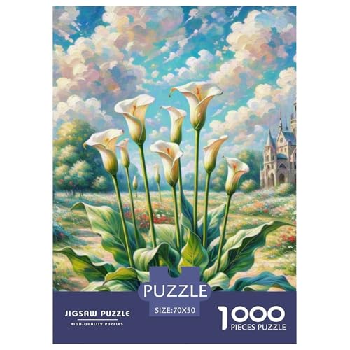 Calla Lily 1000-teiliges Flower Puzzle Für Erwachsene Und Kinder Klassische Unmöglich Puzzles 70x50cm/1000pcs von RYVABXYAK