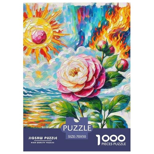 Camellia 1000-teiliges Flower Puzzle Für Die Ganze Familie Geschicklichkeitsspiel Unmöglich Puzzles 70x50cm/1000pcs von RYVABXYAK