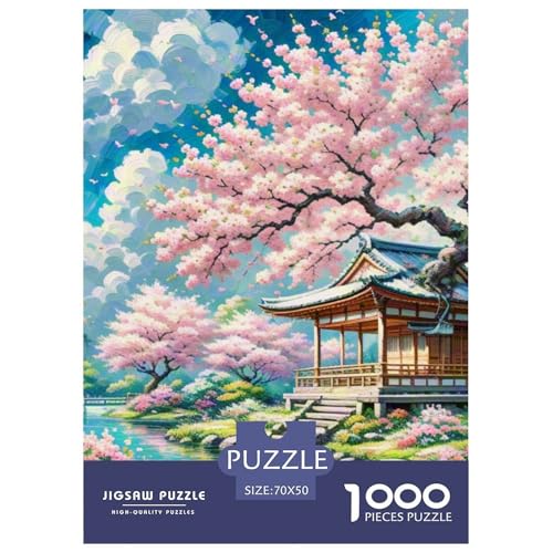 Cherry Blossom 1000-teiliges Flower Puzzle Für Die Ganze Familie Geschicklichkeitsspiel Anspruchsvolles Puzzle 70x50cm/1000pcs von RYVABXYAK