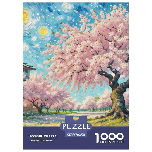 Cherry Blossom 1000-teiliges Flower Puzzles Für Erwachsene Klassische DIY Herausfordernde 70x50cm/1000pcs von RYVABXYAK
