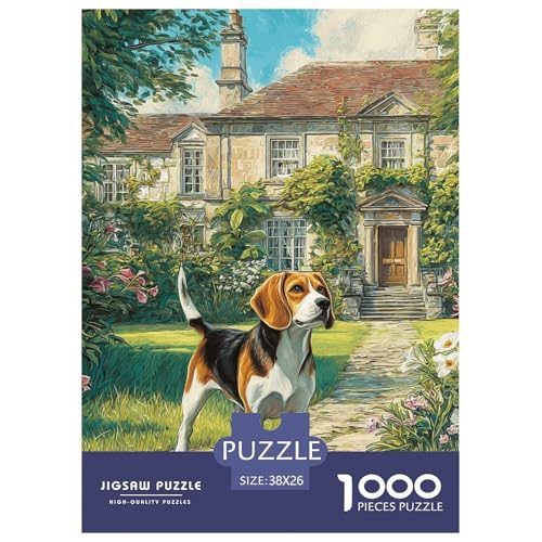 Cute Dog 1000-teiliges Pet Puzzle Familien Erwachsenenpuzzle Mit Wimmelbild Anspruchsvolles Puzzle 38x26cm/1000pcs von RYVABXYAK