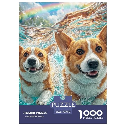 Cute Dog 1000-teiliges Pet Puzzle Familien Erwachsenenpuzzle Mit Wimmelbild DIY Herausfordernde 70x50cm/1000pcs von RYVABXYAK