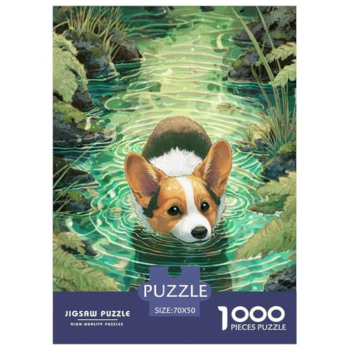 Cute Dog 1000-teiliges Pet Puzzle Familien Geschicklichkeitsspiel Unmöglich Puzzles 70x50cm/1000pcs von RYVABXYAK