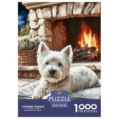 Cute Dog 1000-teiliges Pet Puzzle Familien Klassische DIY Herausfordernde 70x50cm/1000pcs von RYVABXYAK