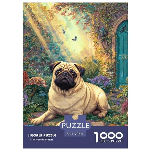 Cute Dog 1000-teiliges Pet Puzzle Für Die Ganze Familie Erwachsenenpuzzle Mit Wimmelbild Puzzlespiel Themen-Puzzle Mit 70x50cm/1000pcs von RYVABXYAK