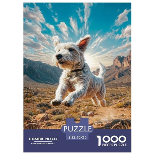Cute Dog 1000-teiliges Pet Puzzle Für Die Ganze Familie Geschicklichkeitsspiel DIY Herausfordernde 70x50cm/1000pcs von RYVABXYAK