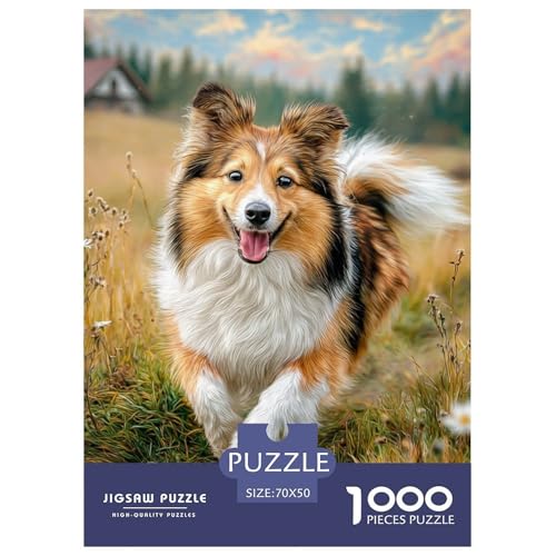 Cute Dog 1000-teiliges Pet Puzzle Für Die Ganze Familie Geschicklichkeitsspiel Puzzlespiel Themen-Puzzle Mit 70x50cm/1000pcs von RYVABXYAK