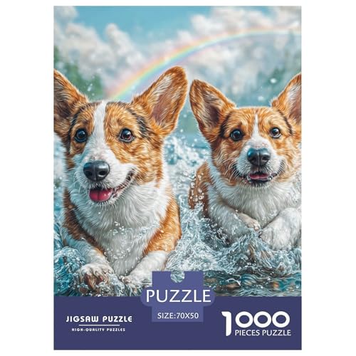 Cute Dog 1000-teiliges Pet Puzzle Für Die Ganze Familie Geschicklichkeitsspiel Puzzlespiel Themen-Puzzle Mit 70x50cm/1000pcs von RYVABXYAK
