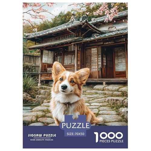 Cute Dog 1000-teiliges Pet Puzzle Für Die Ganze Familie Geschicklichkeitsspiel Puzzlespiel Themen-Puzzle Mit 70x50cm/1000pcs von RYVABXYAK