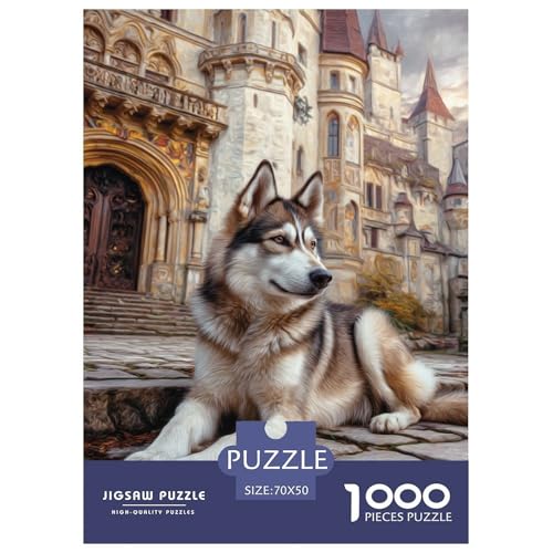 Cute Dog 1000-teiliges Pet Puzzle Für Die Ganze Familie Geschicklichkeitsspiel Puzzlespiel Themen-Puzzle Mit 70x50cm/1000pcs von RYVABXYAK