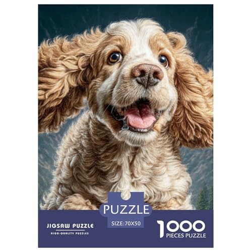 Cute Dog 1000-teiliges Pet Puzzle Für Die Ganze Familie Geschicklichkeitsspiel Puzzlespiel Themen-Puzzle Mit 70x50cm/1000pcs von RYVABXYAK