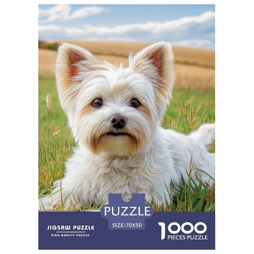 Cute Dog 1000-teiliges Pet Puzzle Für Erwachsene Erwachsenenpuzzle Mit Wimmelbild DIY Herausfordernde 70x50cm/1000pcs von RYVABXYAK