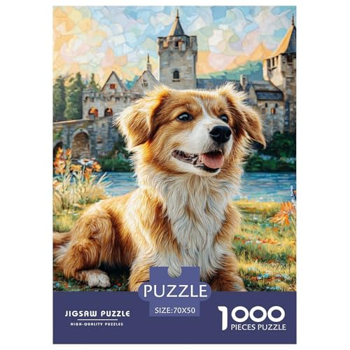 Cute Dog 1000-teiliges Pet Puzzle Für Erwachsene Und Kinder Erwachsenenpuzzle Mit Wimmelbild Anspruchsvolles Puzzle 70x50cm/1000pcs von RYVABXYAK