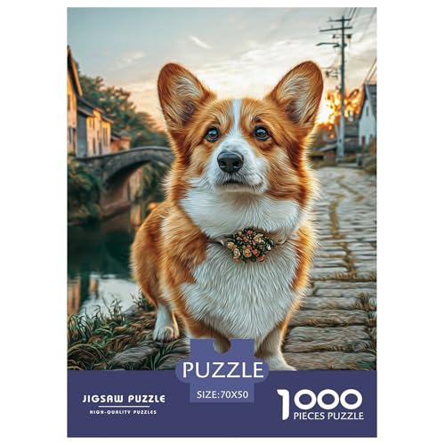 Cute Dog 1000-teiliges Pet Puzzle Für Erwachsene Und Kinder Erwachsenenpuzzle Mit Wimmelbild Puzzlespiel Themen-Puzzle Mit 70x50cm/1000pcs von RYVABXYAK