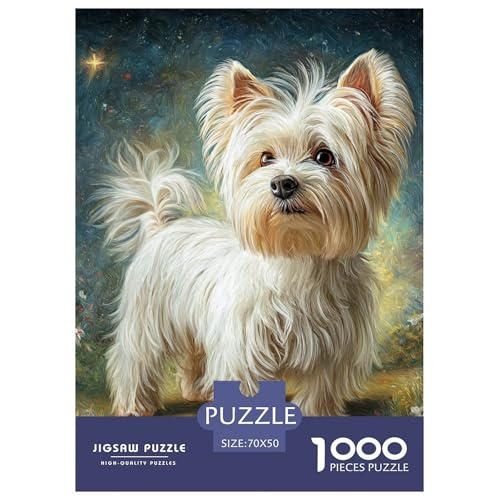 Cute Dog 1000-teiliges Pet Puzzle Für Erwachsene Und Kinder Erwachsenenpuzzle Mit Wimmelbild Unmöglich Puzzles 70x50cm/1000pcs von RYVABXYAK
