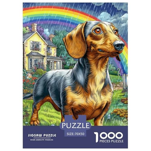 Cute Dog 1000-teiliges Pet Puzzle Für Erwachsene Und Kinder Geschicklichkeitsspiel Puzzlespiel Themen-Puzzle Mit 70x50cm/1000pcs von RYVABXYAK