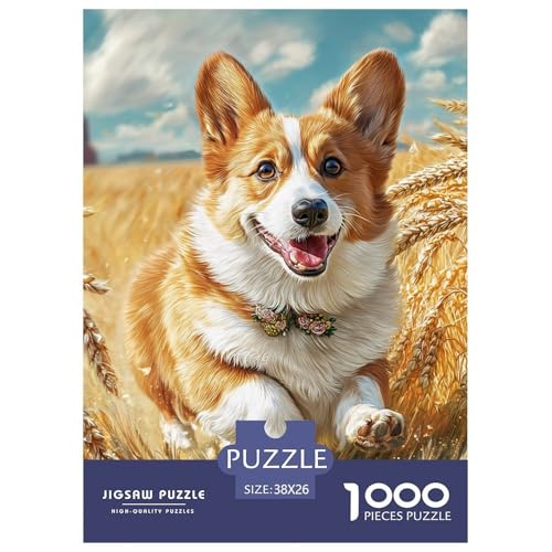 Cute Pet Dog 1000-teiliges Pet Puzzle Familien Erwachsenenpuzzle Mit Wimmelbild Unmöglich Puzzles 38x26cm/1000pcs von RYVABXYAK