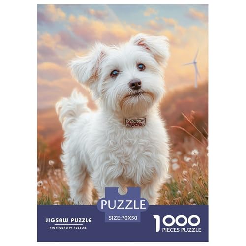 Cute Pet Dog 1000-teiliges Pet Puzzle Familien Geschicklichkeitsspiel Unmöglich Puzzles 70x50cm/1000pcs von RYVABXYAK