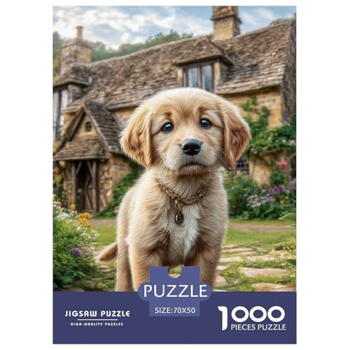 Cute Pet Dog 1000-teiliges Pet Puzzle Familien Geschicklichkeitsspiel Unmöglich Puzzles 70x50cm/1000pcs von RYVABXYAK