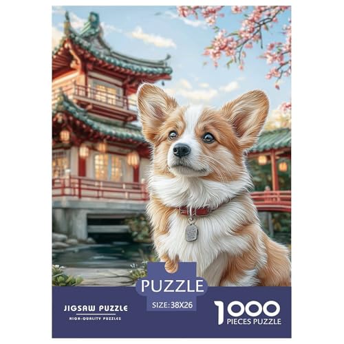 Cute Pet Dog 1000-teiliges Pet Puzzle Familien Klassische DIY Herausfordernde 38x26cm/1000pcs von RYVABXYAK