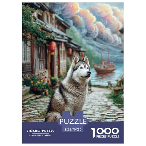 Cute Pet Dog 1000-teiliges Pet Puzzle Familien Klassische DIY Herausfordernde 70x50cm/1000pcs von RYVABXYAK
