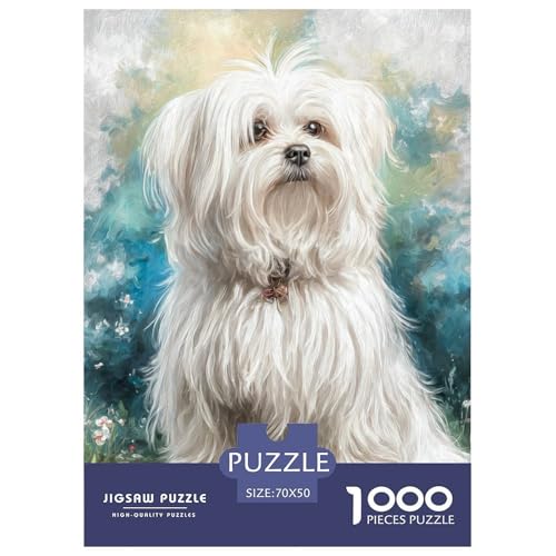 Cute Pet Dog 1000-teiliges Pet Puzzle Für Die Ganze Familie Erwachsenenpuzzle Mit Wimmelbild DIY Herausfordernde 70x50cm/1000pcs von RYVABXYAK