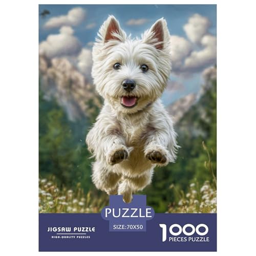 Cute Pet Dog 1000-teiliges Pet Puzzle Für Die Ganze Familie Geschicklichkeitsspiel Puzzlespiel Themen-Puzzle Mit 70x50cm/1000pcs von RYVABXYAK