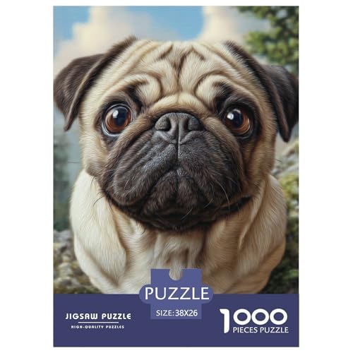 Cute Pet Dog 1000-teiliges Pet Puzzle Für Erwachsene Erwachsenenpuzzle Mit Wimmelbild DIY Herausfordernde 38x26cm/1000pcs von RYVABXYAK