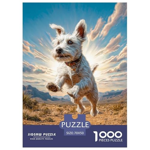 Cute Pet Dog 1000-teiliges Pet Puzzle Für Erwachsene Erwachsenenpuzzle Mit Wimmelbild Puzzlespiel Themen-Puzzle Mit 70x50cm/1000pcs von RYVABXYAK