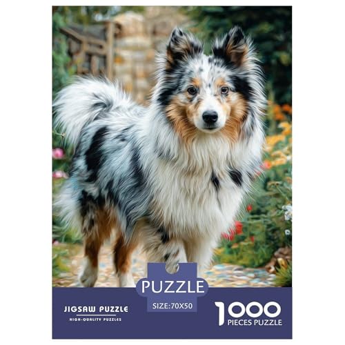 Cute Pet Dog 1000-teiliges Pet Puzzle Für Erwachsene Erwachsenenpuzzle Mit Wimmelbild Puzzlespiel Themen-Puzzle Mit 70x50cm/1000pcs von RYVABXYAK
