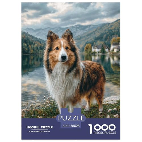 Cute Pet Dog 1000-teiliges Pet Puzzle Für Erwachsene Erwachsenenpuzzle Mit Wimmelbild Unmöglich Puzzles 38x26cm/1000pcs von RYVABXYAK