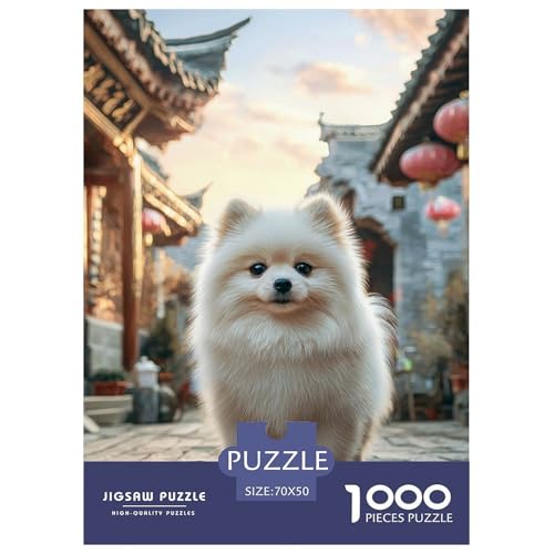 Cute Pet Dog 1000-teiliges Pet Puzzle Für Erwachsene Geschicklichkeitsspiel Anspruchsvolles Puzzle 70x50cm/1000pcs von RYVABXYAK