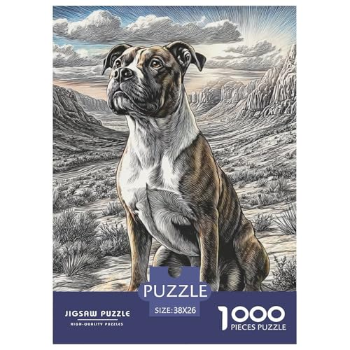 Cute Pet Dog 1000-teiliges Pet Puzzle Für Erwachsene Geschicklichkeitsspiel DIY Herausfordernde 38x26cm/1000pcs von RYVABXYAK