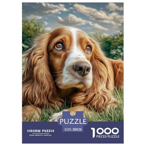 Cute Pet Dog 1000-teiliges Pet Puzzle Für Erwachsene Geschicklichkeitsspiel Puzzlespiel Themen-Puzzle Mit 38x26cm/1000pcs von RYVABXYAK