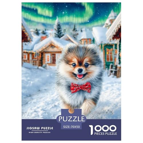 Cute Pet Dog 1000-teiliges Pet Puzzle Für Erwachsene Geschicklichkeitsspiel Puzzlespiel Themen-Puzzle Mit 70x50cm/1000pcs von RYVABXYAK