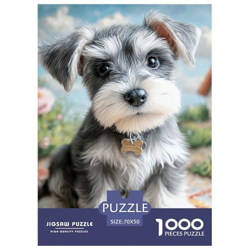 Cute Pet Dog 1000-teiliges Pet Puzzle Für Erwachsene Geschicklichkeitsspiel Puzzlespiel Themen-Puzzle Mit 70x50cm/1000pcs von RYVABXYAK