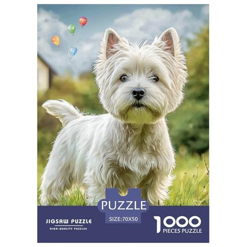 Cute Pet Dog 1000-teiliges Pet Puzzle Für Erwachsene Geschicklichkeitsspiel Puzzlespiel Themen-Puzzle Mit 70x50cm/1000pcs von RYVABXYAK