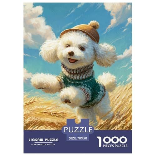 Cute Pet Dog 1000-teiliges Pet Puzzle Für Erwachsene Geschicklichkeitsspiel Unmöglich Puzzles 70x50cm/1000pcs von RYVABXYAK