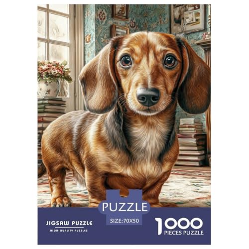 Cute Pet Dog 1000-teiliges Pet Puzzle Für Erwachsene Klassische Anspruchsvolles Puzzle 70x50cm/1000pcs von RYVABXYAK