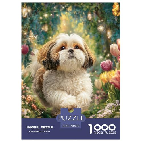 Cute Pet Dog 1000-teiliges Pet Puzzle Für Erwachsene Klassische Anspruchsvolles Puzzle 70x50cm/1000pcs von RYVABXYAK