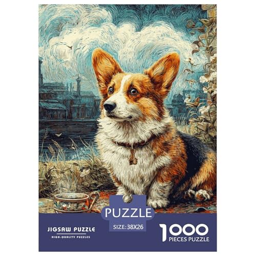 Cute Pet Dog 1000-teiliges Pet Puzzle Für Erwachsene Und Kinder Erwachsenenpuzzle Mit Wimmelbild DIY Herausfordernde 38x26cm/1000pcs von RYVABXYAK