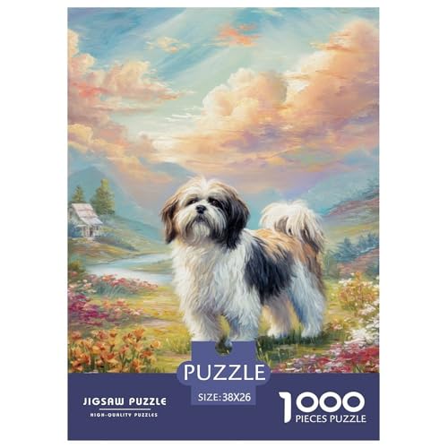 Cute Pet Dog 1000-teiliges Pet Puzzle Für Erwachsene Und Kinder Geschicklichkeitsspiel Unmöglich Puzzles 38x26cm/1000pcs von RYVABXYAK