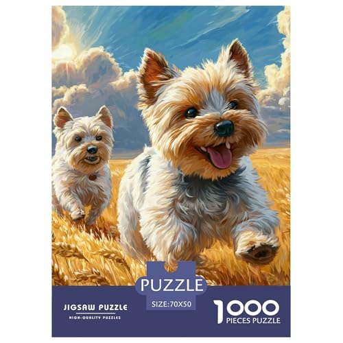 Cute Pet Dog 1000-teiliges Pet Puzzle Für Erwachsene Und Kinder Geschicklichkeitsspiel Unmöglich Puzzles 70x50cm/1000pcs von RYVABXYAK