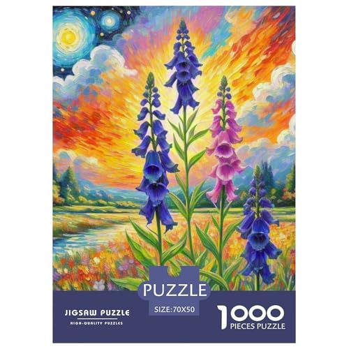 Delphinium 1000-teiliges Flower Puzzle Für Erwachsene Klassische Anspruchsvolles Puzzle 70x50cm/1000pcs von RYVABXYAK